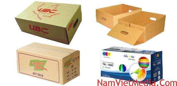 Bao bì carton sóng B, in thùng - hộp carton size vừa - Xưởng in Bắc Việt